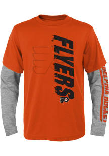 Philadelphia Flyers Boys Grey Energetic Plumber 3-in-1 Long Sleeve T-Shirt