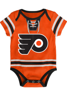 Philadelphia Flyers Baby Orange Hockey Pro Blank Short Sleeve One Piece