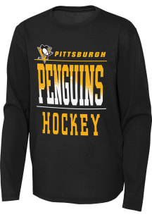 Pittsburgh Penguins Youth Black Barnburner Long Sleeve T-Shirt