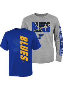 St Louis Blues Boys Grey Energetic Plumber 3-in-1 Long Sleeve T-Shirt