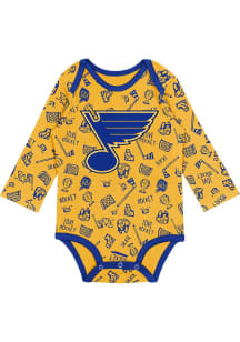 St Louis Blues Baby Gold Dynamic Defender Long Sleeve One Piece