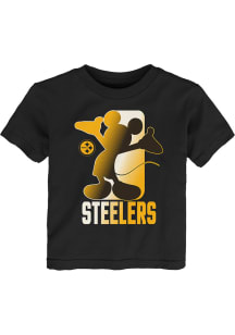Pittsburgh Steelers Toddler Black Cross Fade Short Sleeve T-Shirt