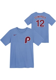 Kyle Schwarber  Philadelphia Phillies Boys Light Blue Alt NN Short Sleeve T-Shirt