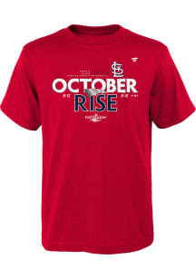 St Louis Cardinals Youth Red 2022 Postseason Part LR Short Sleeve T-Shirt