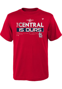 St Louis Cardinals Youth Red 2022 Div Champs LR Short Sleeve T-Shirt
