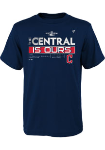 Cleveland Guardians Youth Navy Blue 2022 Div Champs LR Short Sleeve T-Shirt
