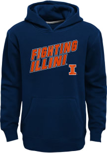 Youth Navy Blue Illinois Fighting Illini Team Spirit Fleece Hood Long Sleeve Hooded Sweatshirt