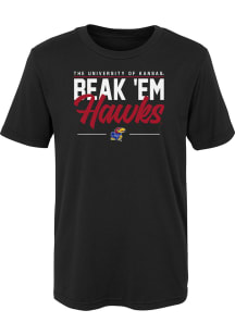 Kansas Jayhawks Boys Black Institutions Slogan Short Sleeve T-Shirt