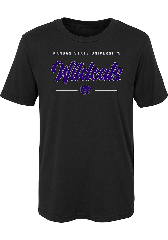 K-State Wildcats Boys Black Institutions Slogan Short Sleeve T-Shirt