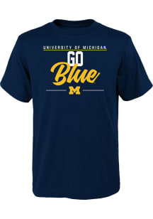 Michigan Wolverines Youth Black Institutions Slogan Short Sleeve T-Shirt