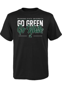 Michigan State Spartans Youth Black Institutions Slogan Short Sleeve T-Shirt