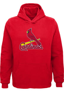 St Louis Cardinals Boys Red Bird Bat Long Sleeve Hooded Sweatshirt