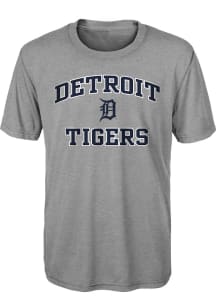 Detroit Tigers Youth Grey Heart and Soul Short Sleeve T-Shirt