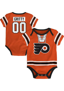Outer Stuff Gritty Philadelphia Flyers Baby Orange Hockey Pro NN Short Sleeve One Piece