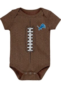 Detroit Lions Baby Brown Football Short Sleeve One Piece