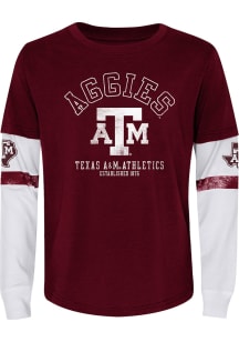 Texas A&amp;M Aggies Girls Maroon Team Property Long Sleeve T-shirt