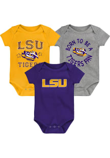 LSU Tigers Baby Purple Born To Be 3PK One Piece