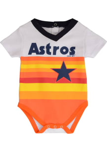 Houston Astros Baby White Coop Jersey Short Sleeve One Piece