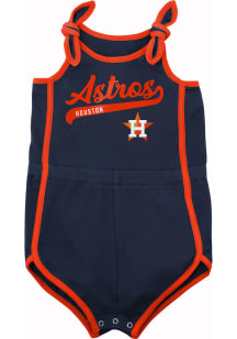 Houston Astros Baby Navy Blue Hit and Run Short Sleeve One Piece