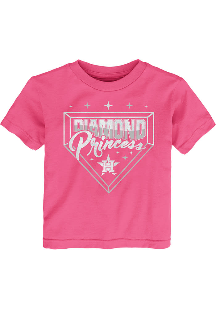 Lids Houston Astros Girls Toddler Diamond Princess T-Shirt - Pink