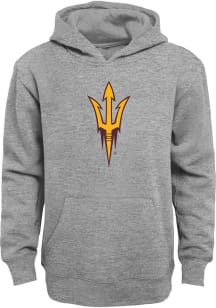 Arizona State Sun Devils Youth Grey Vault Large Logo Long Sleeve Hoodie