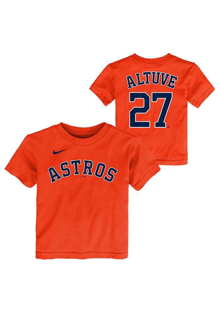 Youth Nike Jose Altuve Orange Houston Astros Player Name & Number T-Shirt