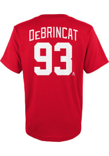 Alex DeBrincat Detroit Red Wings Youth Red Name and Number Player Tee
