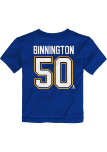 Jordan Binnington St Louis Blues Toddler Blue Name and Number Short Sleeve Player T Shirt