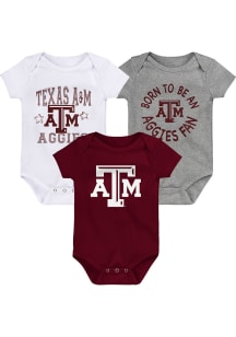 Texas A&amp;M Aggies Baby Maroon Born to Be 3pk One Piece