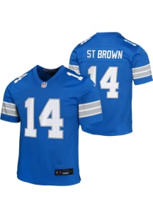 Amon-Ra St. Brown Detroit Lions Youth Blue Nike Home Replica Football Jersey