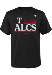 Texas Rangers Youth Black 2023 Division Series Clinch Locker Room Short Sleeve T-Shirt