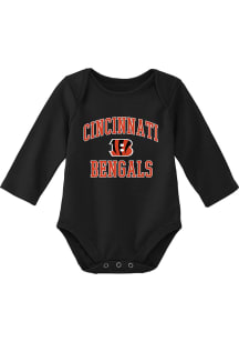 Cincinnati Bengals Baby Black #1 Design Long Sleeve One Piece