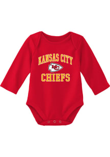Kansas City Chiefs Baby Red #1 Design Long Sleeve One Piece