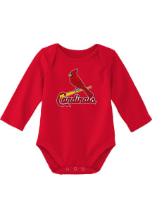 St Louis Cardinals Baby Red Bird and Bat Long Sleeve One Piece