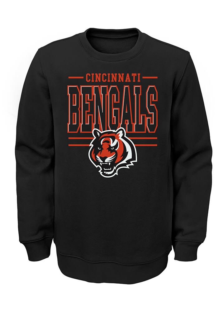 Cincinnati Bengals Youth Black Winning Streak Long Sleeve Crew Sweatshirt