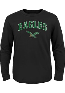 Philadelphia Eagles Toddler Black Retro Arched Logo Long Sleeve T-Shirt