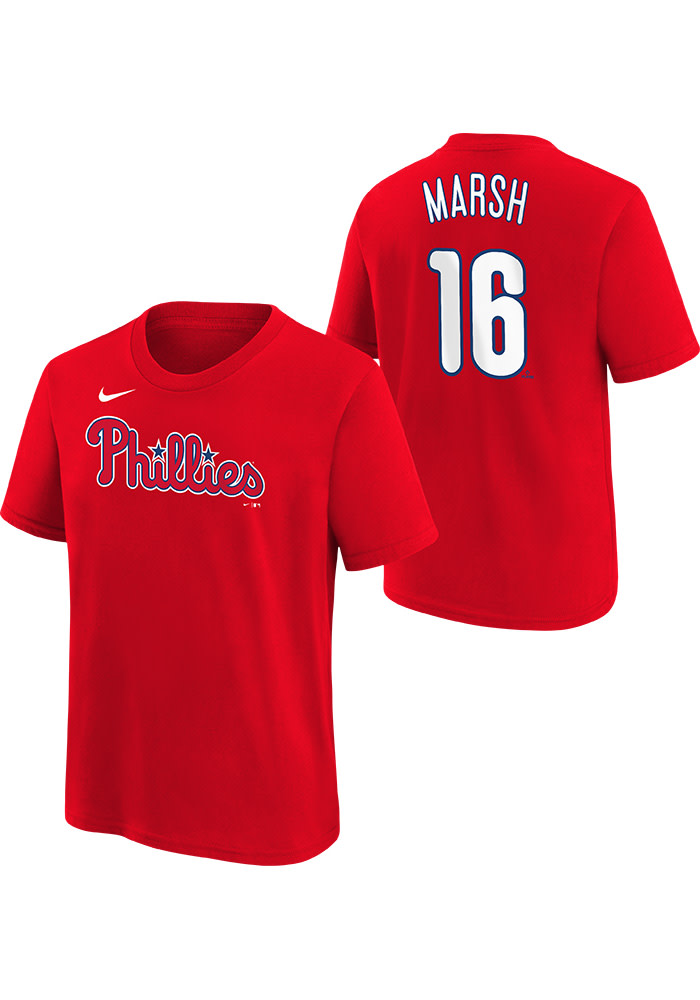 Youth Brandon Marsh Philadelphia Phillies Name and Number Banner Wave T- Shirt - Navy