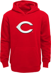 Cincinnati Reds Youth Red Team Logo Long Sleeve Hoodie