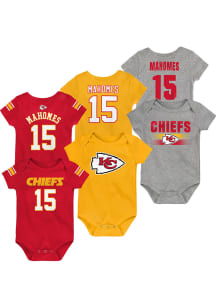 Patrick Mahomes  Kansas City Chiefs Baby Red Name and Number 3PC One Piece