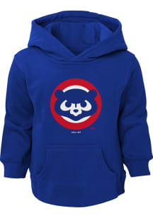 Chicago Cubs Toddler Blue Cooperstown Bear Long Sleeve Hooded Sweatshirt
