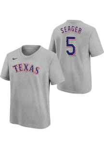 Corey Seager Texas Rangers Youth Grey Name and Number Player Tee