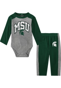 Michigan State Spartans Infant Green Rookie of the Year Set Top and Bottom