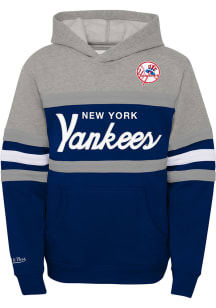 Mitchell and Ness New York Yankees Youth Navy Blue Head Coach Long Sleeve Hoodie