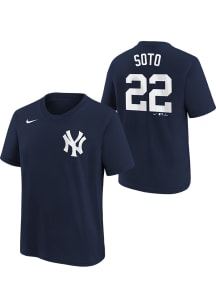 Juan Soto New York Yankees Youth Navy Blue Nike Home Name and Number Player Tee
