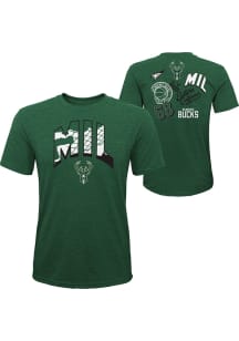 Milwaukee Bucks Youth Green Street Legends Short Sleeve Fashion T-Shirt
