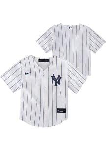 NY Yankees Tdlr White Home Blank Replica  Baseball Jersey