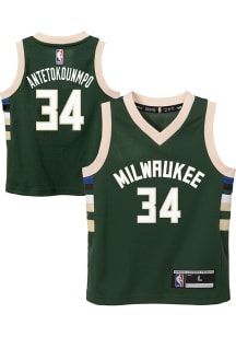 Giannis Antetokounmpo  Outer Stuff Milwaukee Bucks Boys Green Replica Basketball Jersey