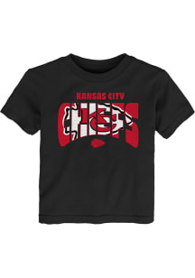 Kansas City Chiefs Toddler Black Logo Mask Short Sleeve T-Shirt