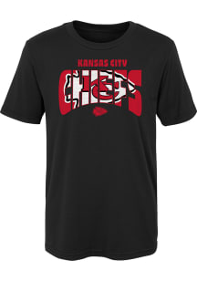Kansas City Chiefs Boys Black Logo Mask Short Sleeve T-Shirt