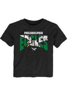 Philadelphia Eagles Toddler Black Logo Mask Short Sleeve T-Shirt